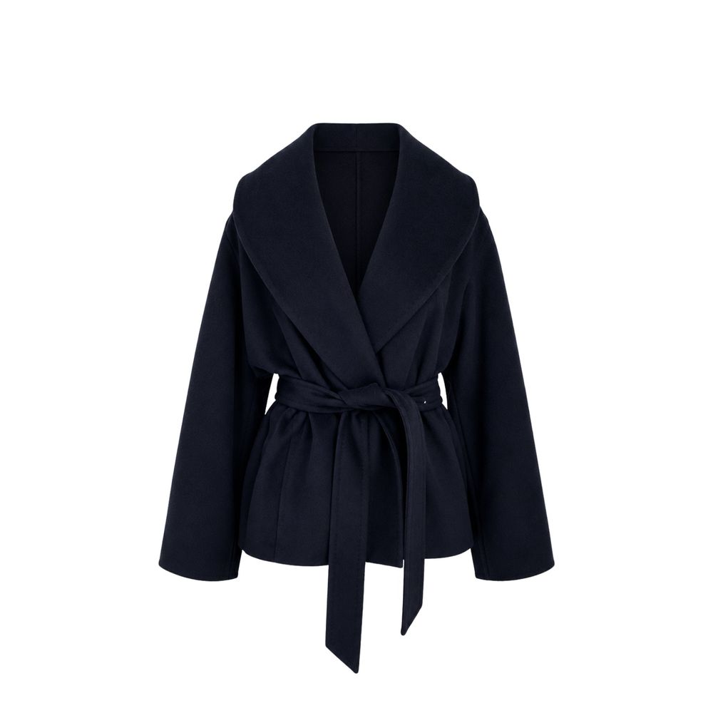 Max Mara Blue Virgin Wool Coat