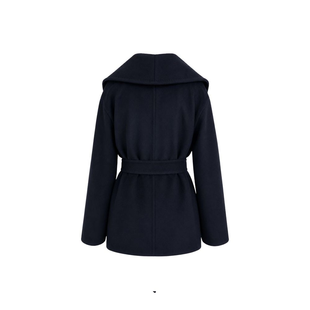Max Mara Blue Virgin Wool Coat