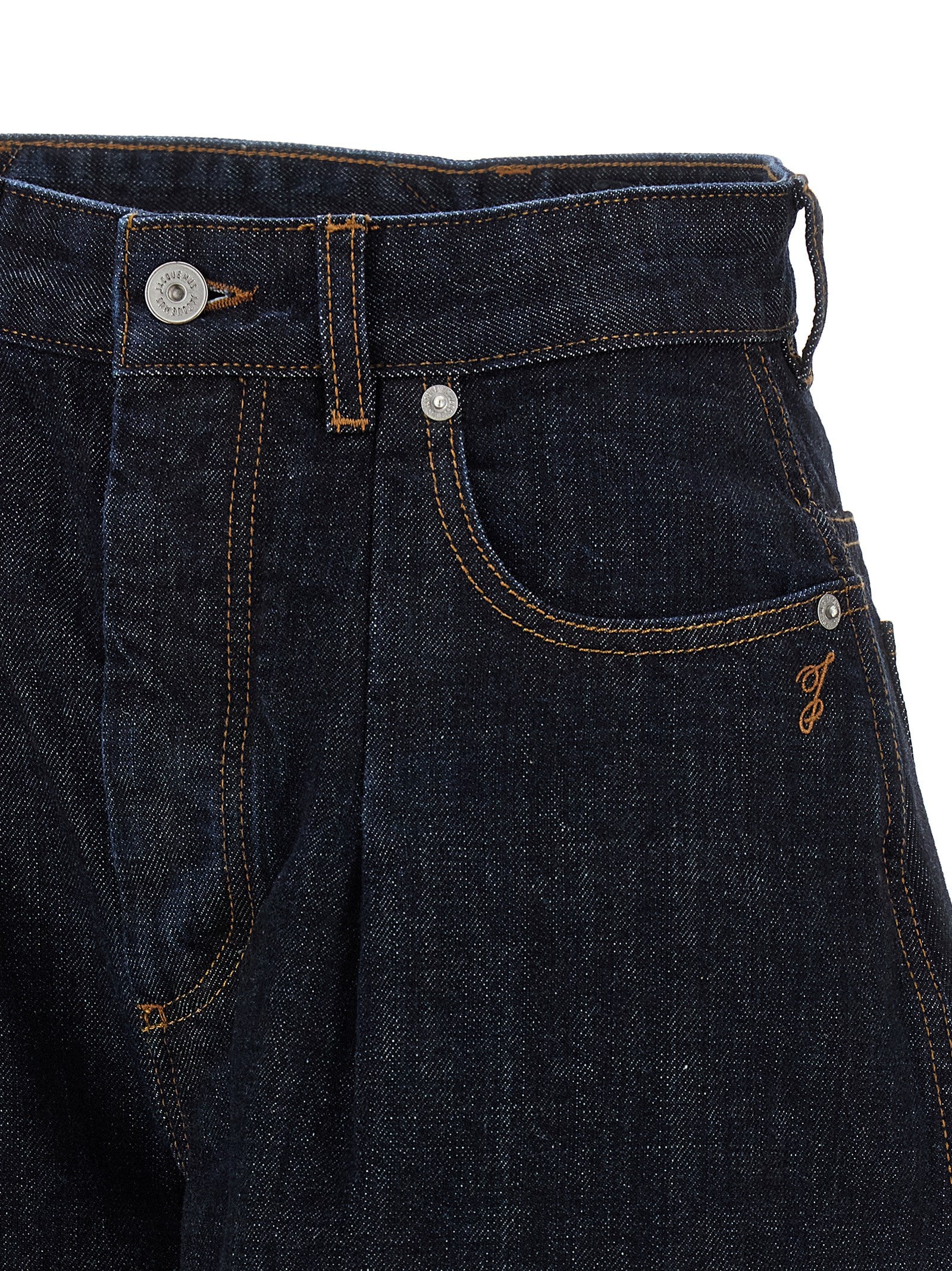 Jacquemus Blue Cotton High-Waisted Jean
