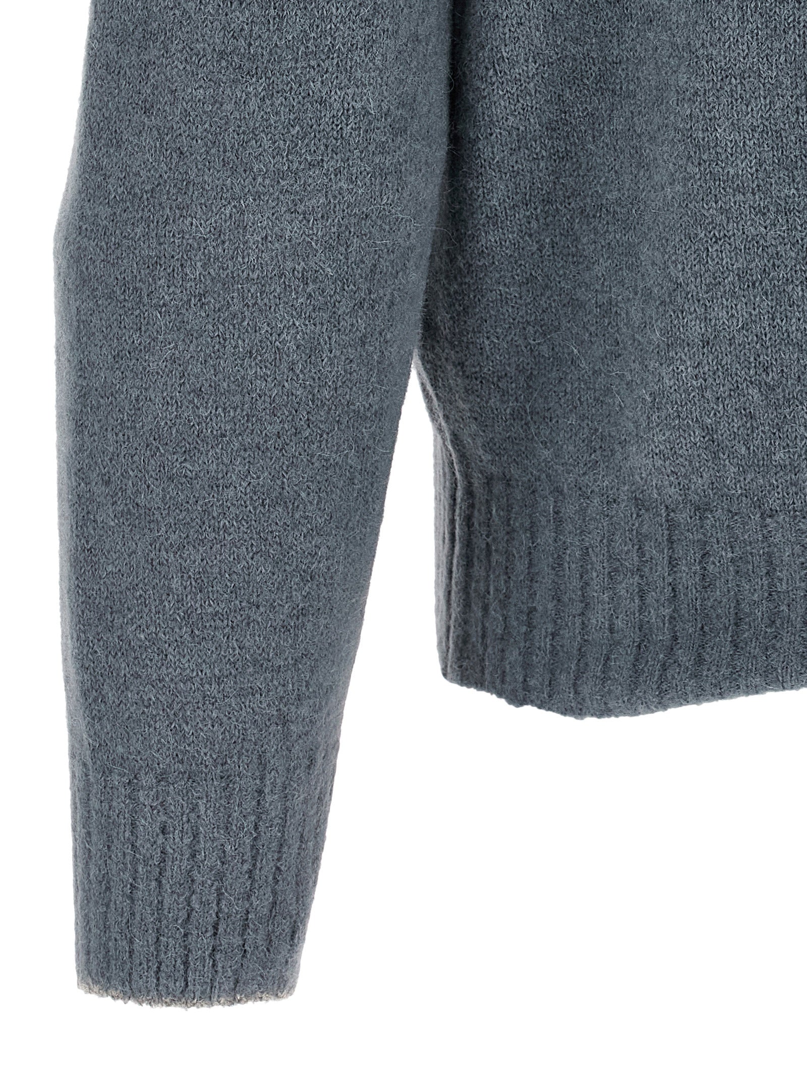 Brunello Cucinelli Blue Alpaca Leather Cardigan