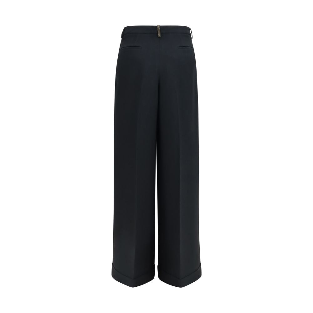 Fabiana Filippi Black Acetate Casual Pants
