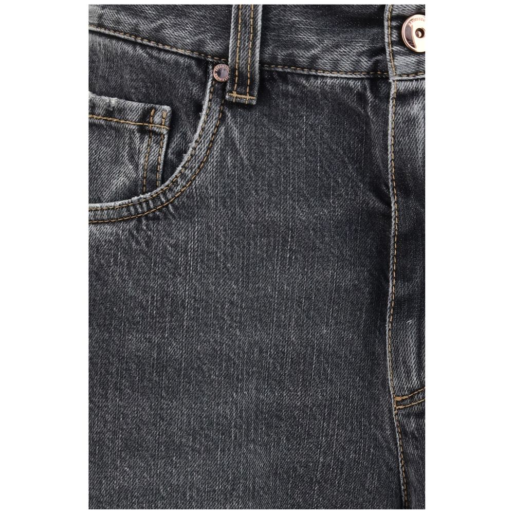 Brunello Cucinelli Gray Cotton Straight-Leg Jeans