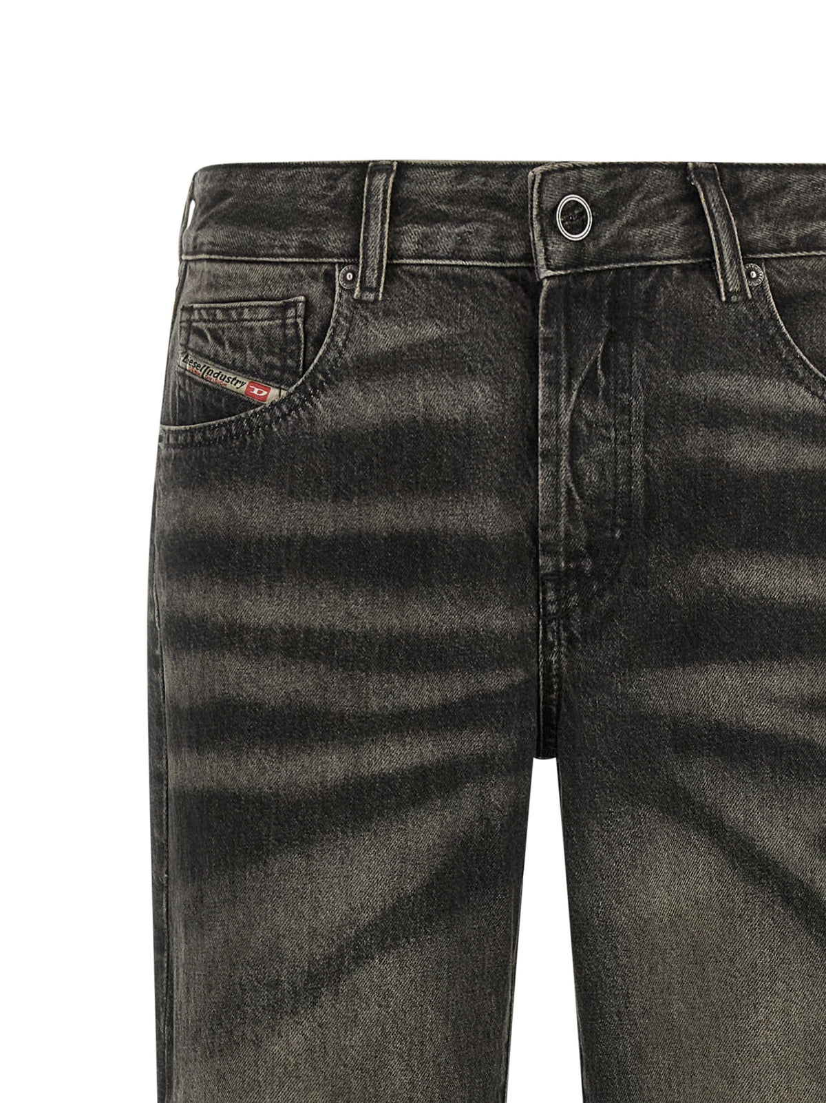 Diesel Black Cotton Straight-Leg Jeans