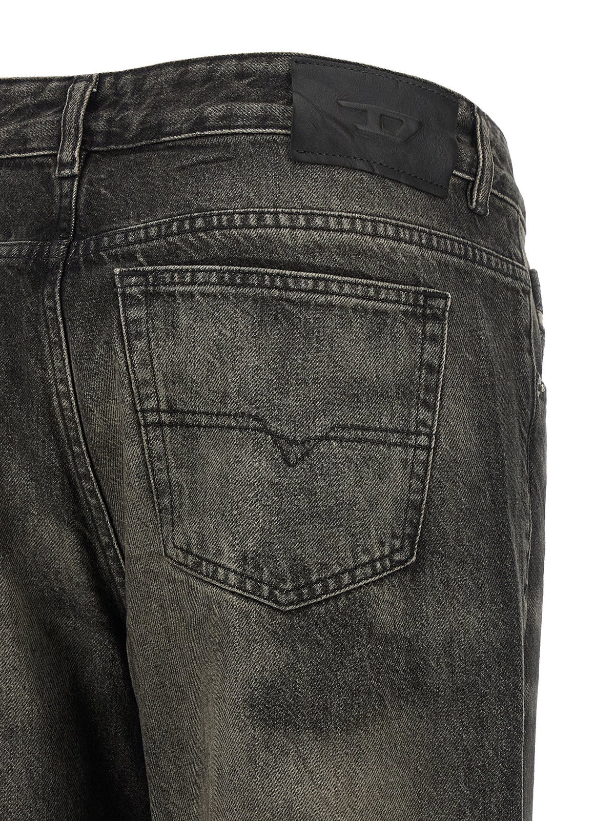 Diesel Black Cotton Straight-Leg Jeans