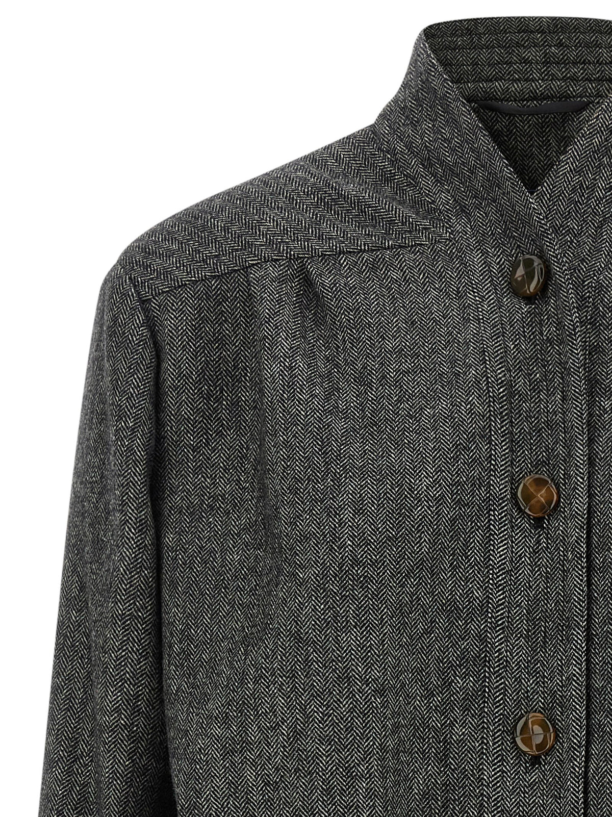 Blazé Milano Gray Virgin Wool Full-Length Jacket