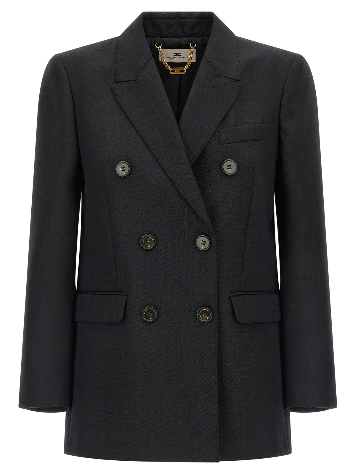 Elisabetta Franchi Black Virgin Wool Blazer