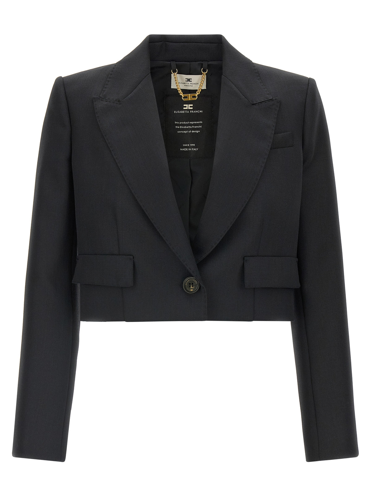 Elisabetta Franchi Black Virgin Wool Blazer