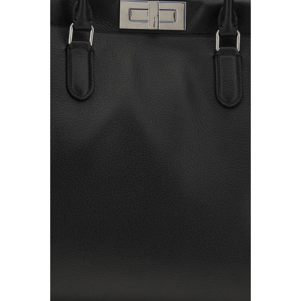 Fendi Black Calf Leather Bos Taurus Handbag