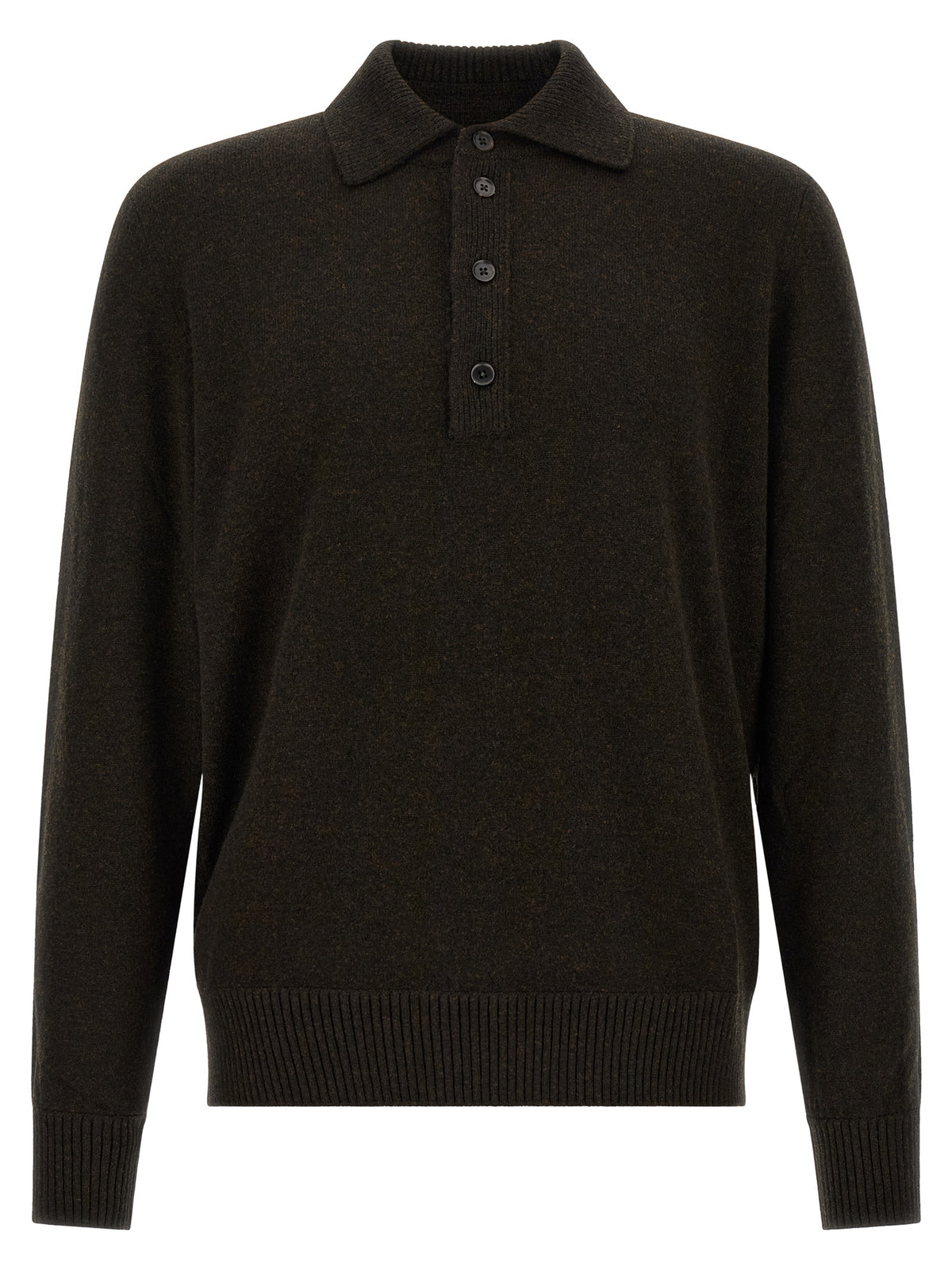ZEGNA Brown Wool Polo Shirt