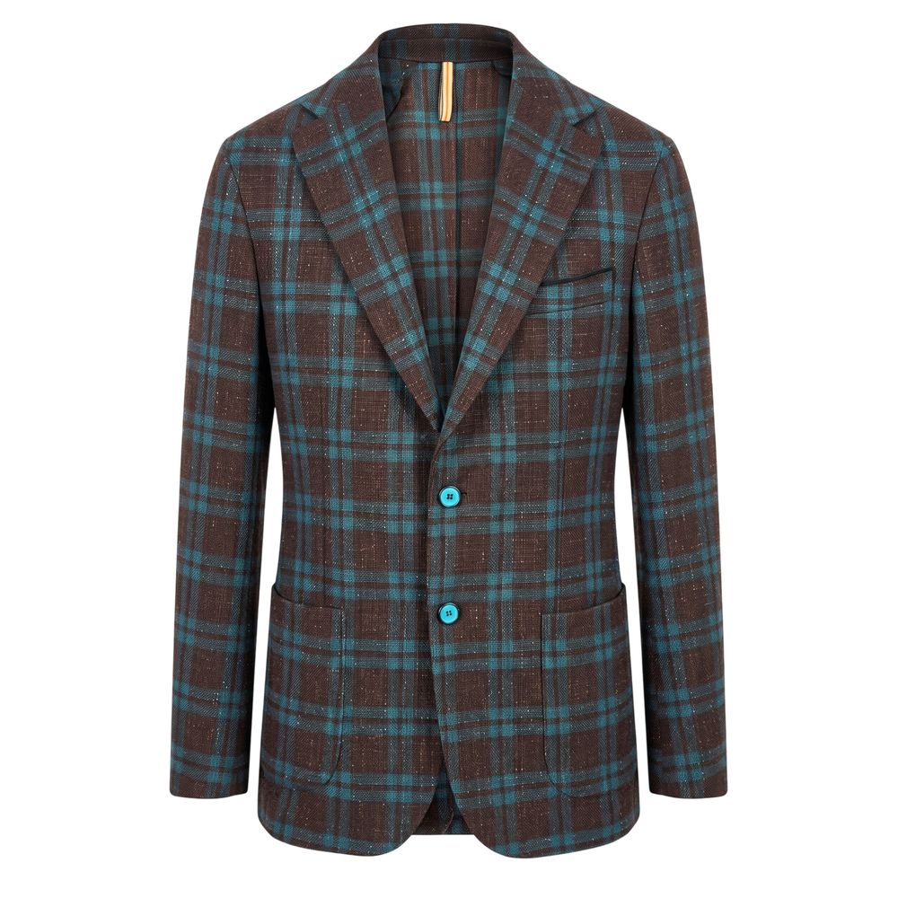 Roberto Pepe Luxury Brown Linen Men's Jacket