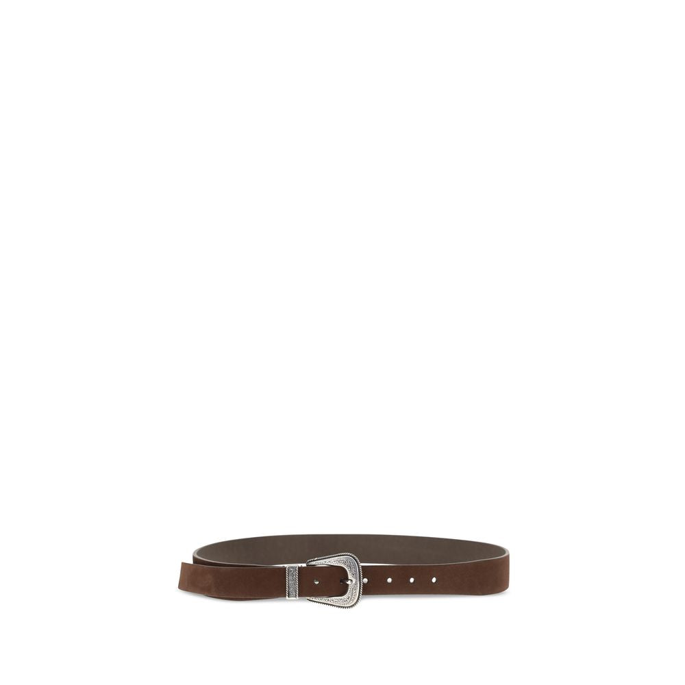 Brunello Cucinelli Brown Suede Leather Regular Belt