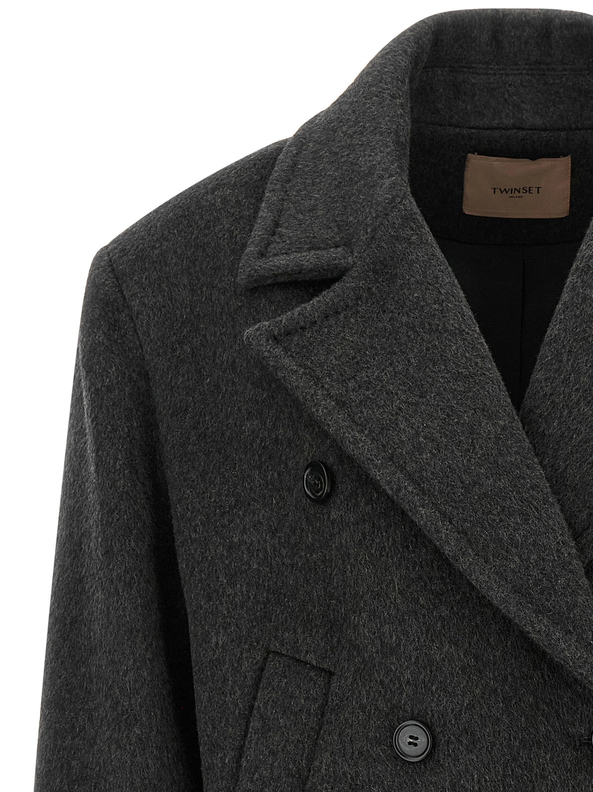 Twinset Gray Wool Coat