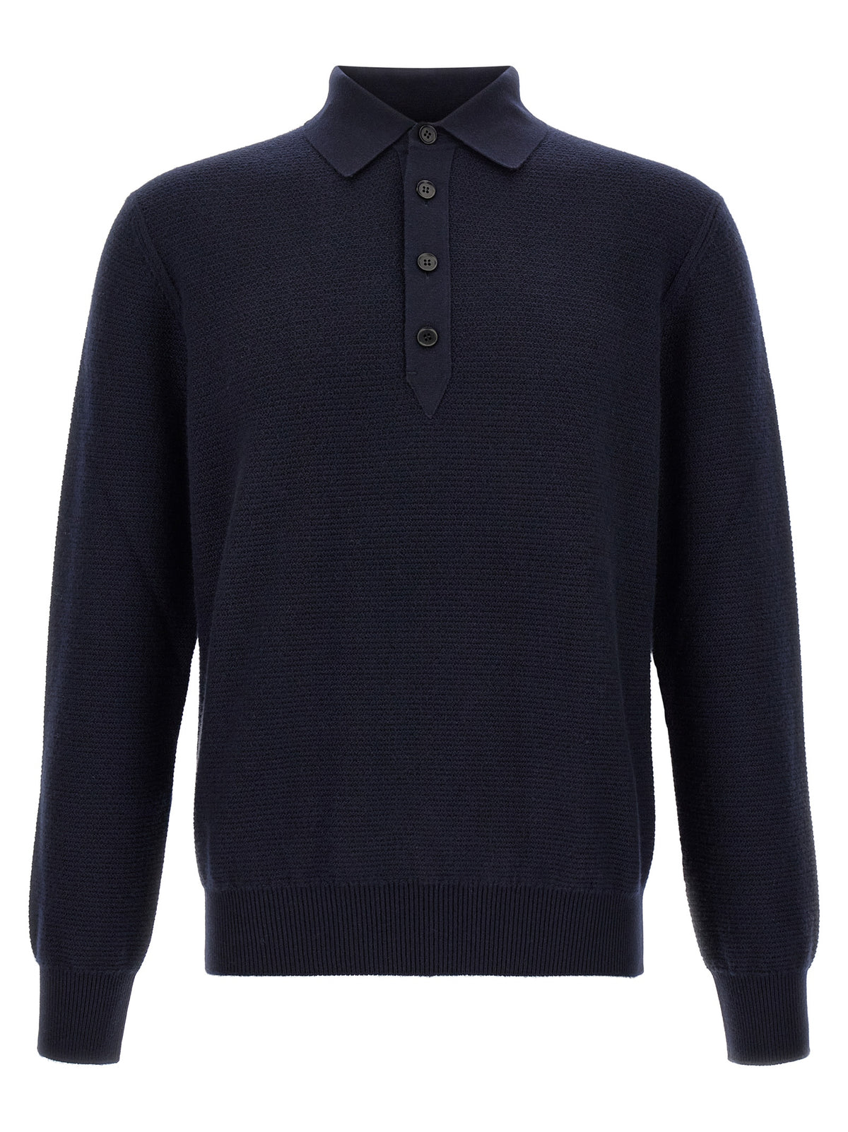 ZEGNA Blue Cashmere Polo Shirt