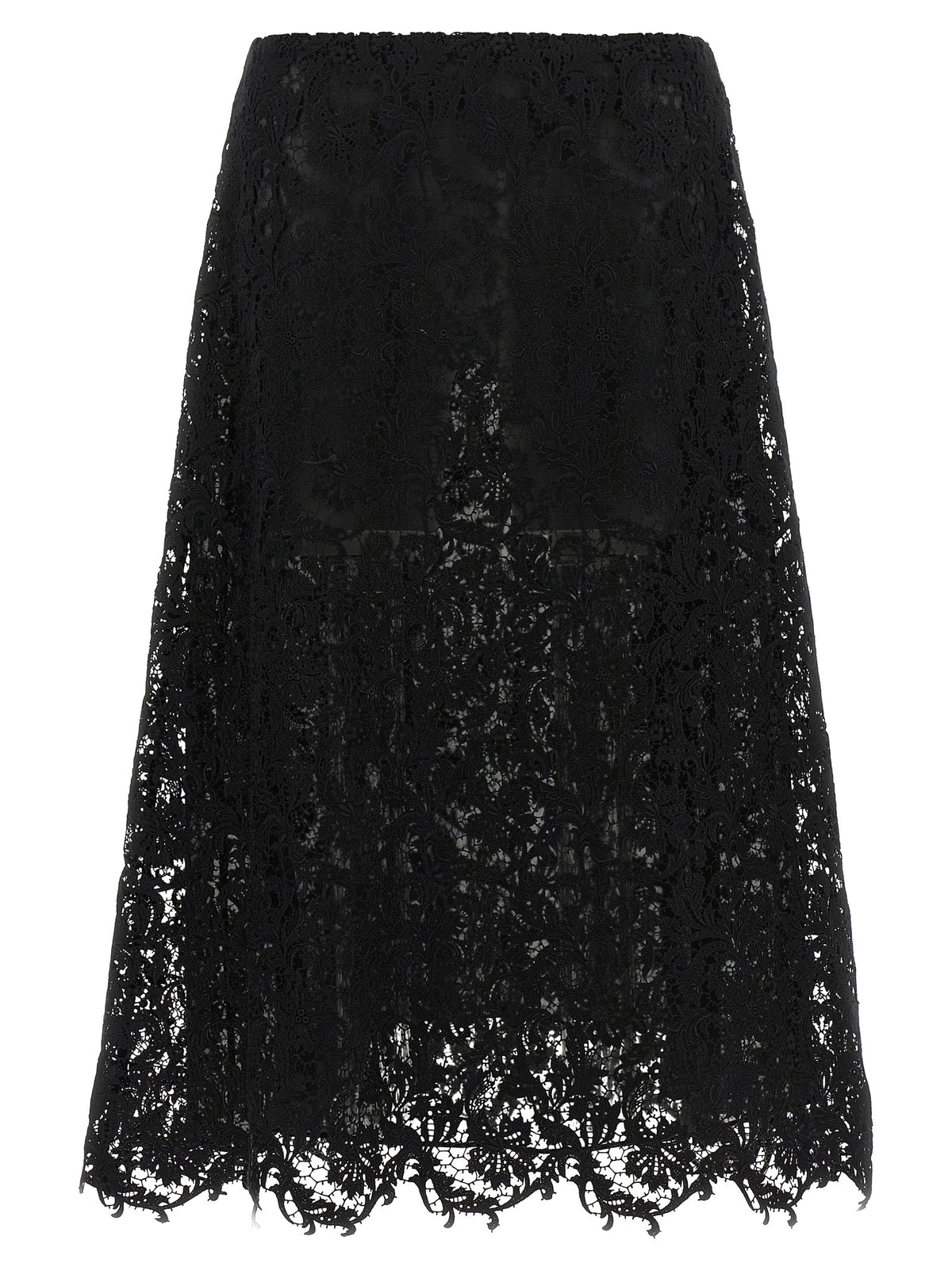 Fendi Black Cotton Midi Skirt