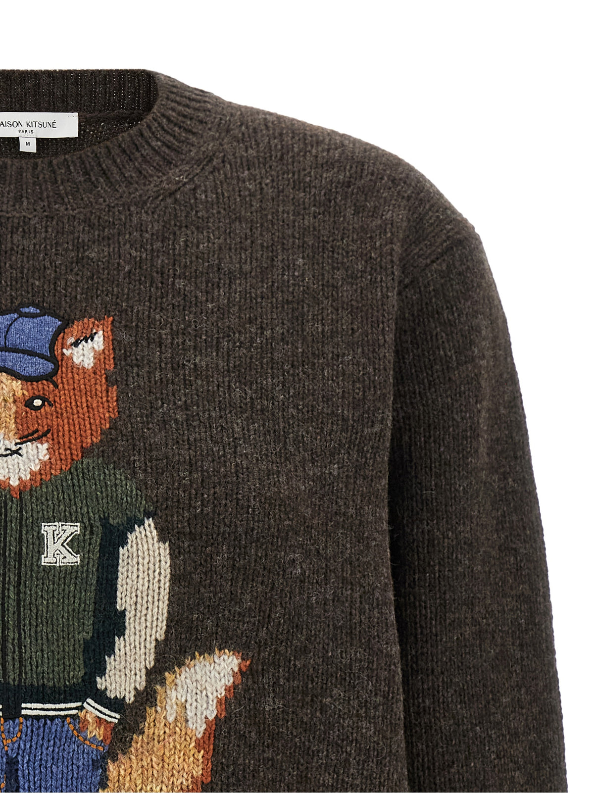 Maison Kitsuné Brown Wool Cardigan