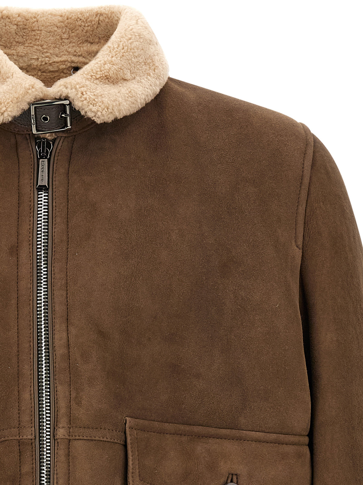 MooRER Brown Wool Bomber