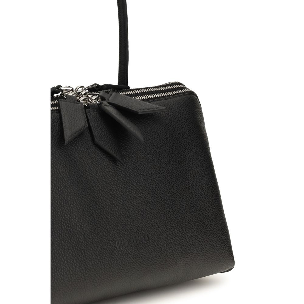 The Attico Black Calf Leather Bos Taurus Shoulder Bag