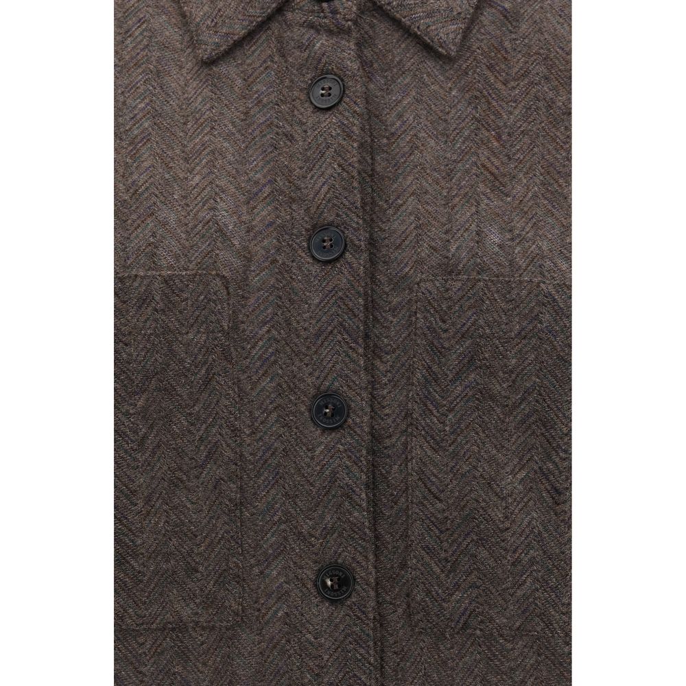 Missoni Brown Cashmere Dress Shirt