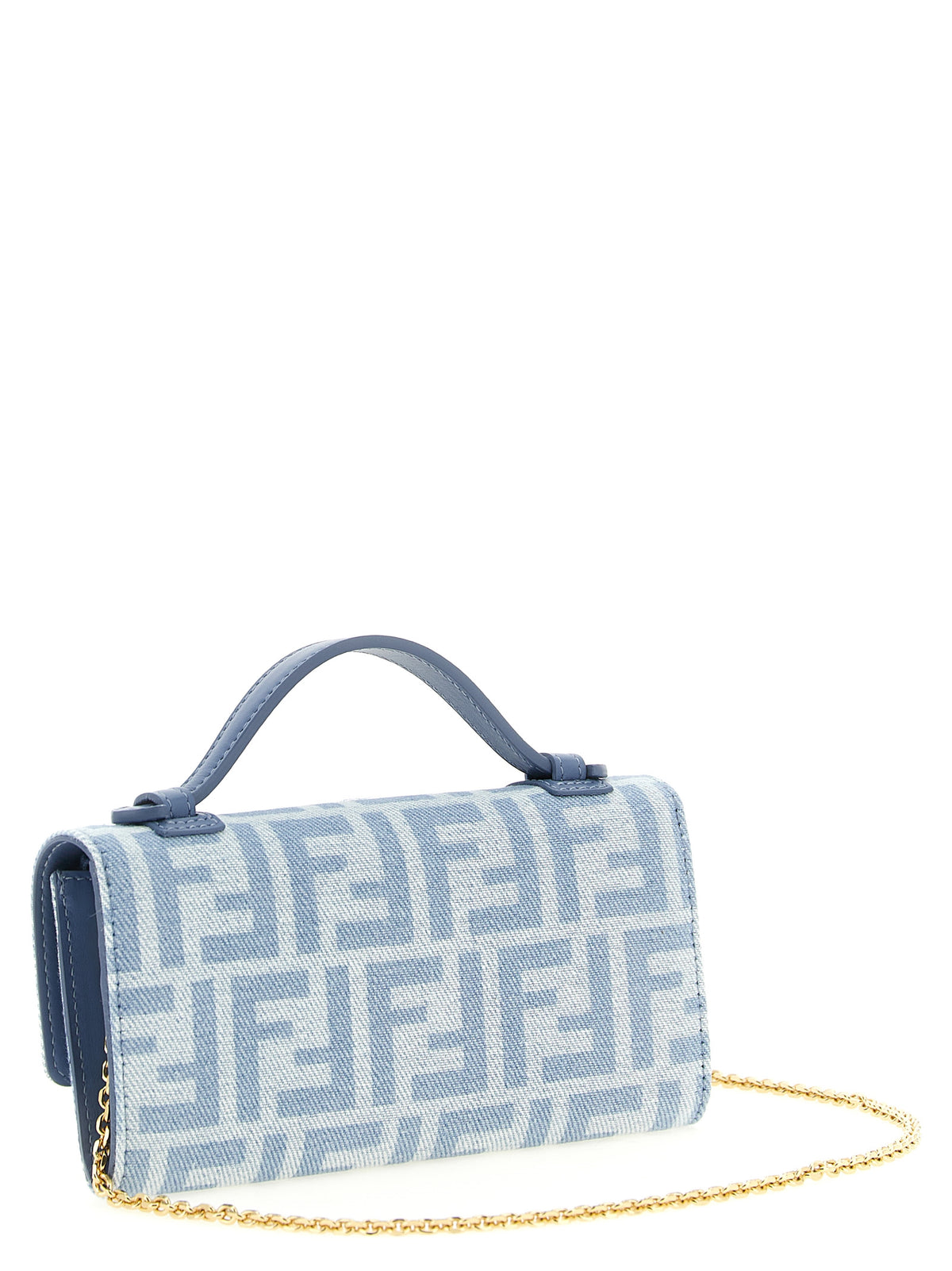 Fendi Blue Cotton Cardholder