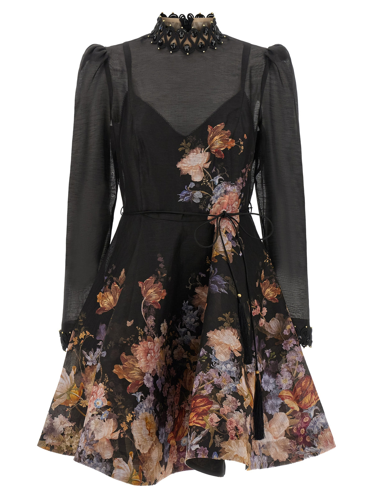 Zimmermann Multicolor Linen Short Dress