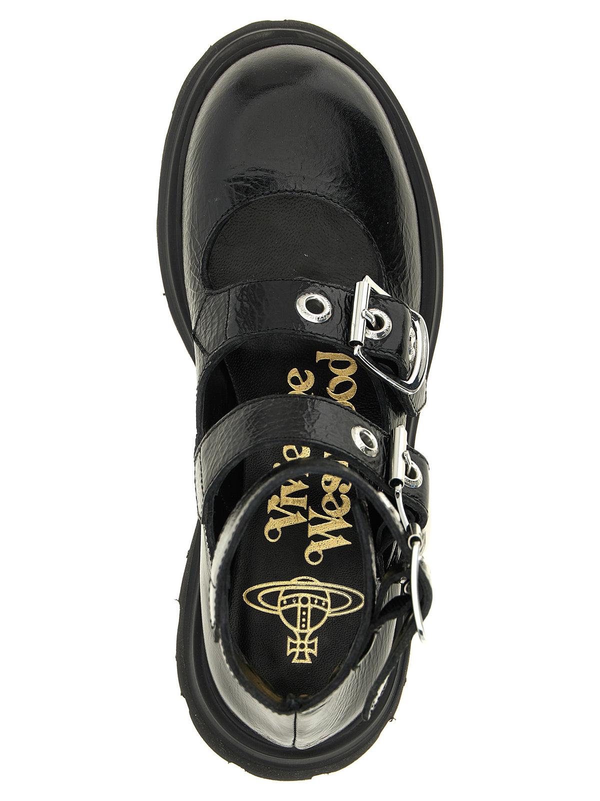 Vivienne Westwood Black Calfskin Ballet Flats