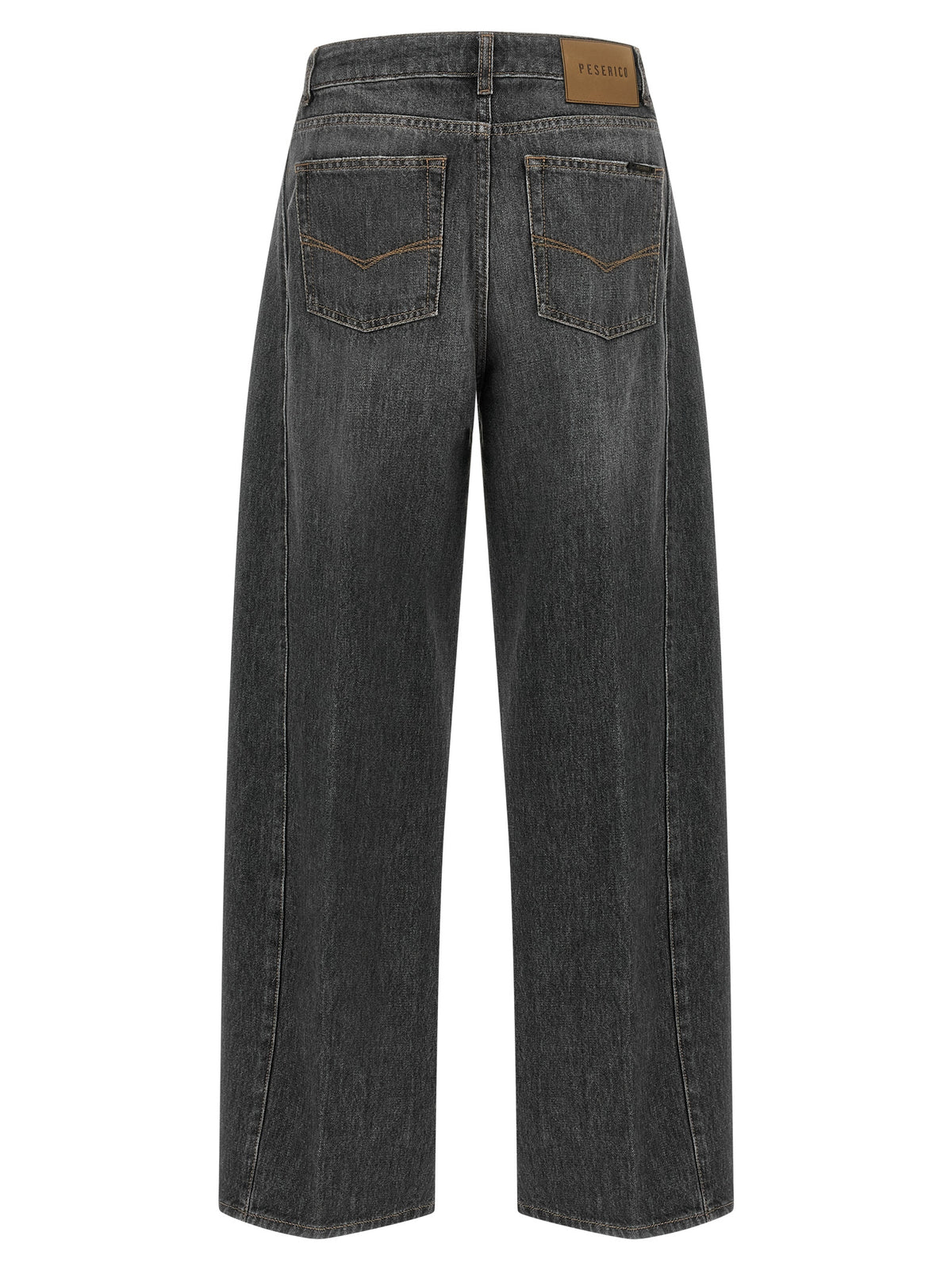 Peserico Gray Cotton High-Waisted Jean