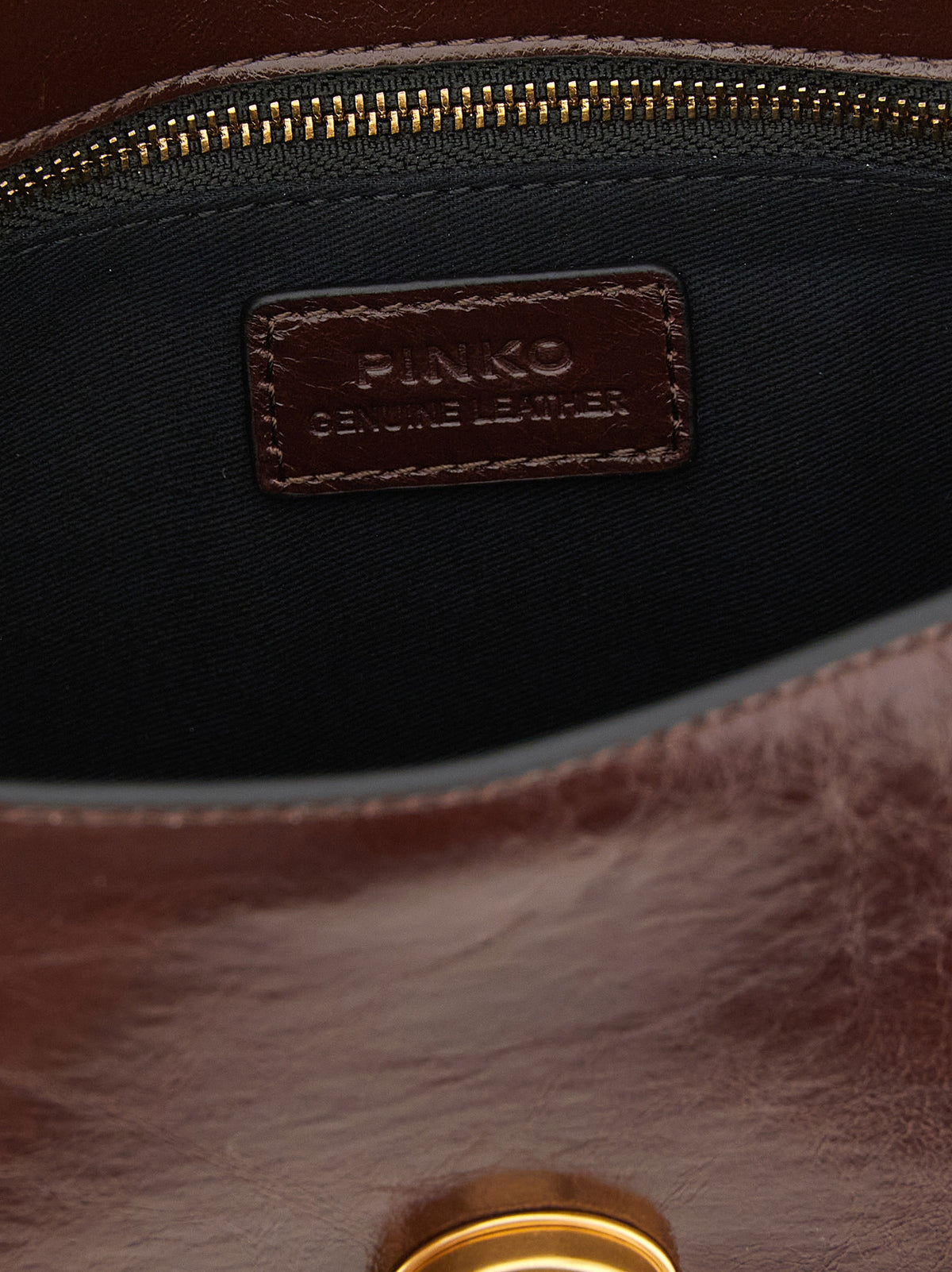 PINKO Bordeaux Calfskin Shoulder Bag