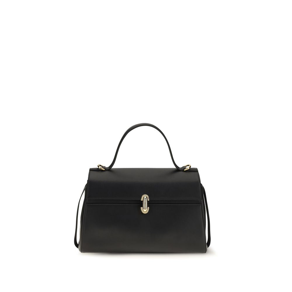 Savette Black Calf Leather Bos Taurus Shoulder Bag