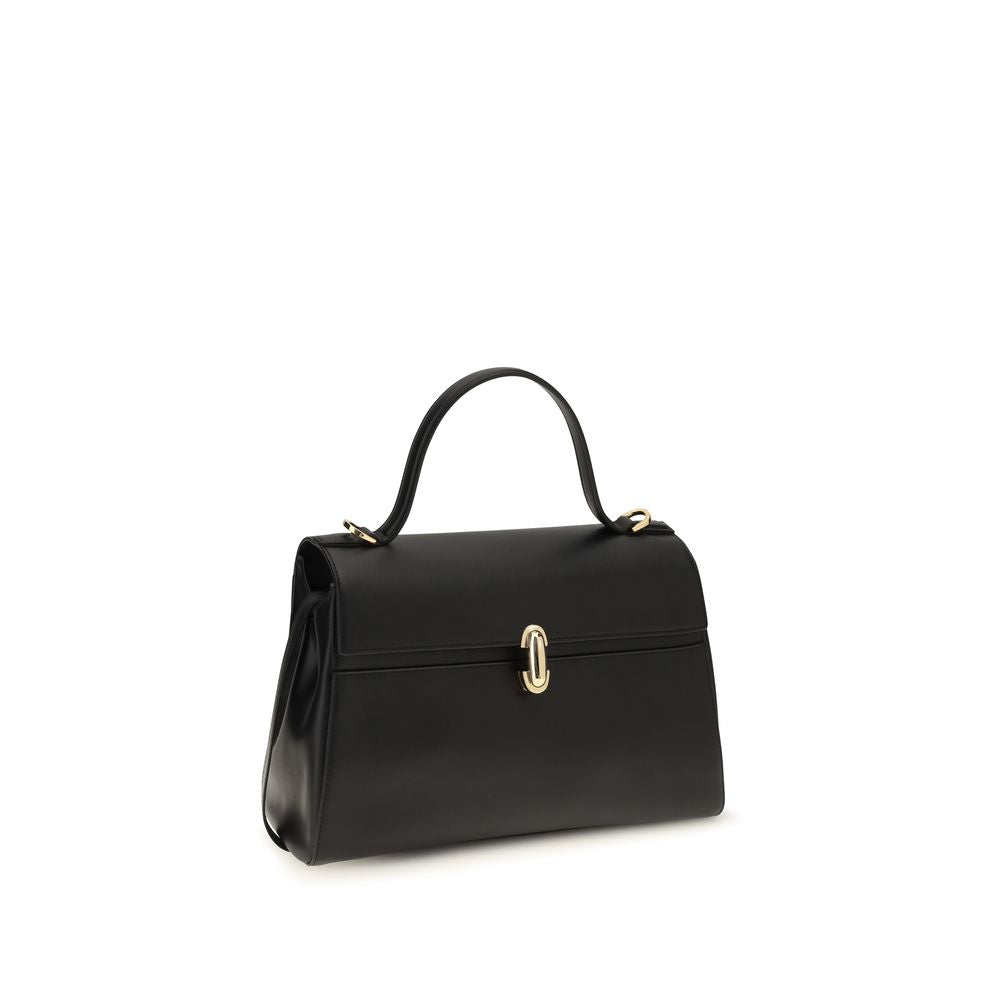 Savette Black Calf Leather Bos Taurus Handbag