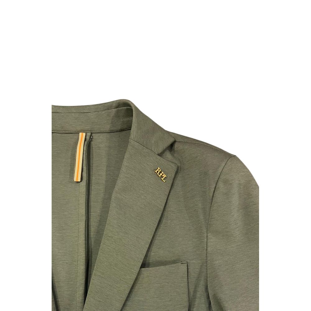 Roberto Pepe Luxury Green Cotton Men's Jacket