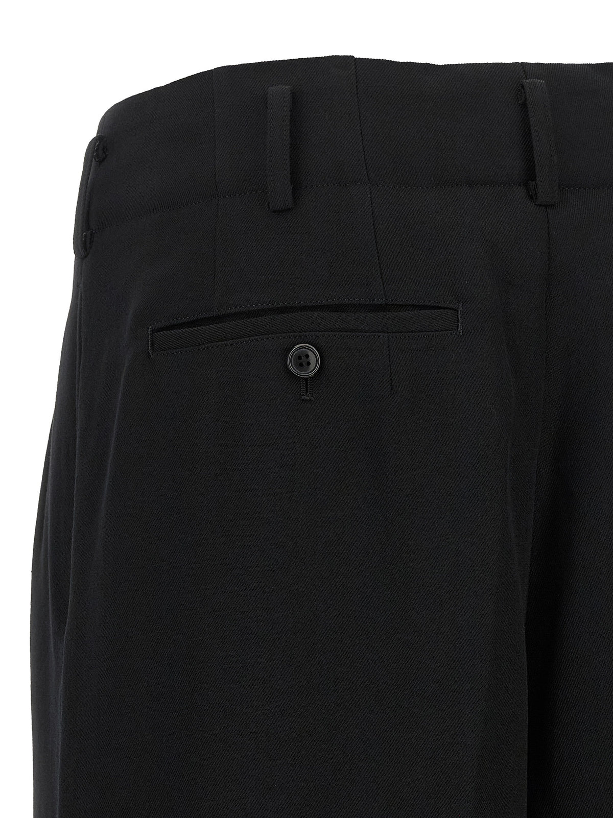 Comme Des Garçons Black Wool Cropped Pants