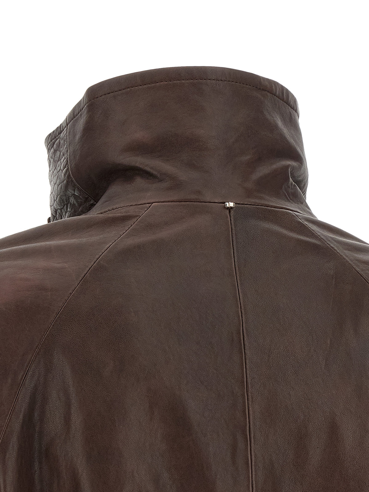 Sportmax Brown Lamb Leather Leather Jacket