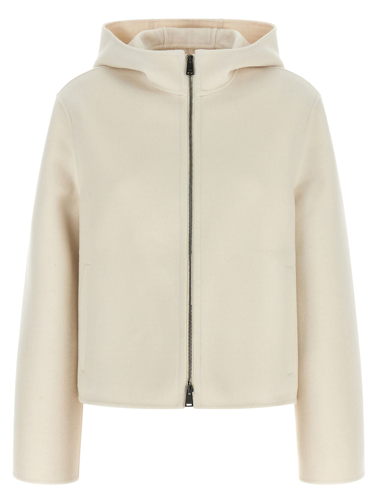 Fendi White Virgin Wool Full-Length Jacket
