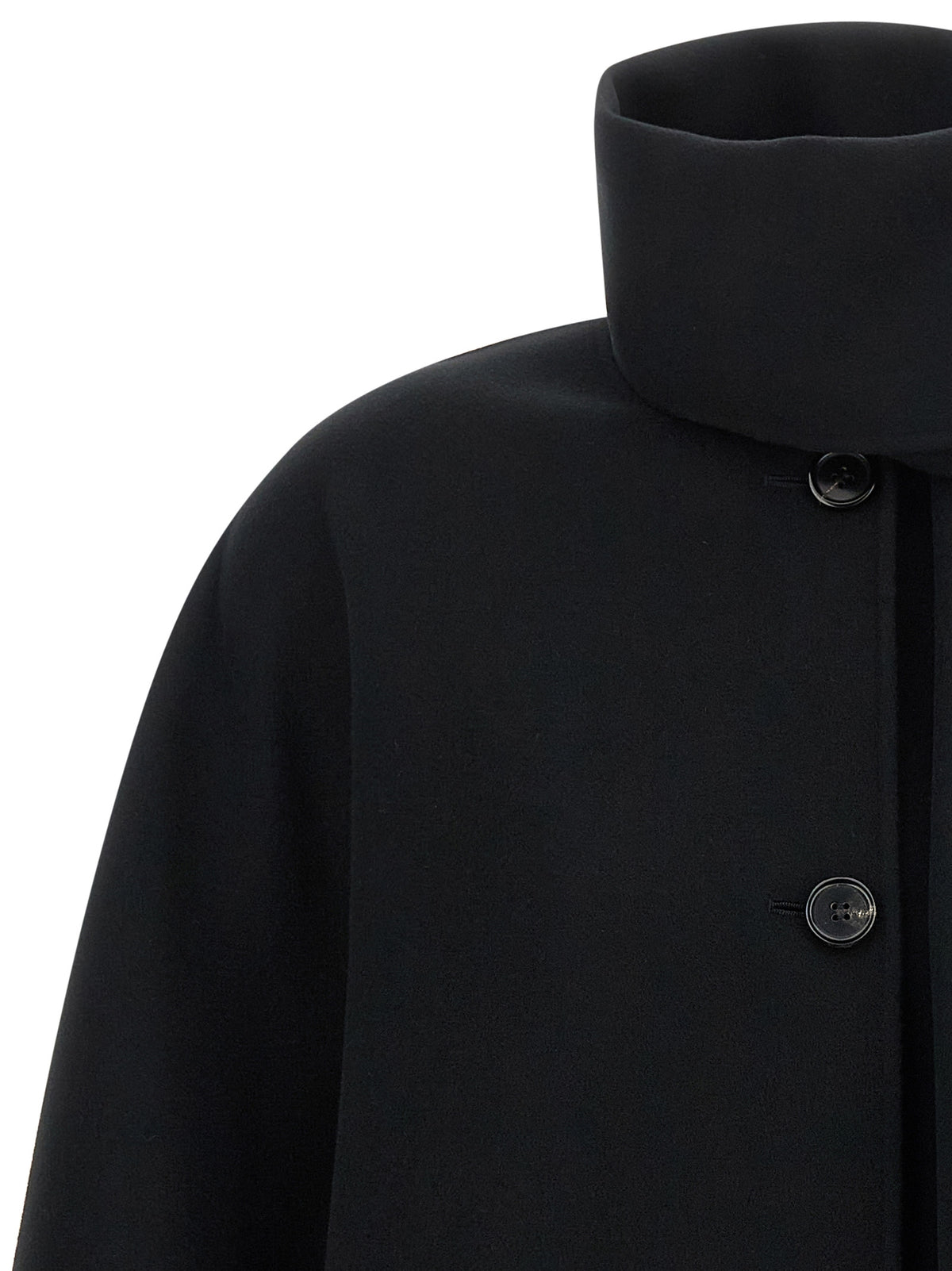'S Max Mara Black Wool Full-Length Jacket