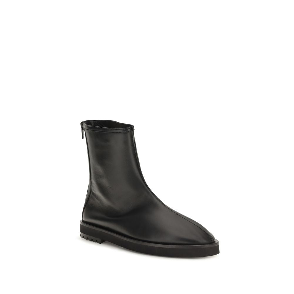 Dear Frances Black Goatskin Flat Boots