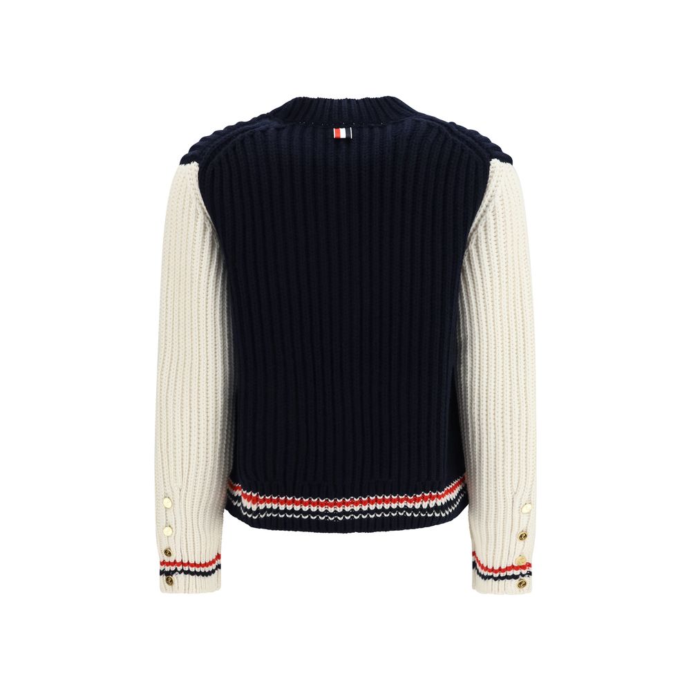 Thom Browne Blue Cashmere Cardigan
