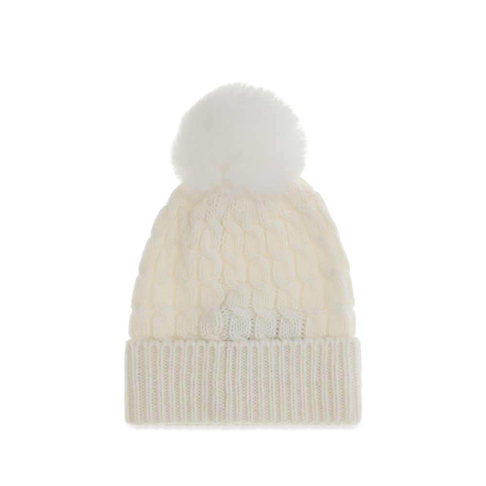 Moncler Grenoble White Wool Oves Aries Beanie