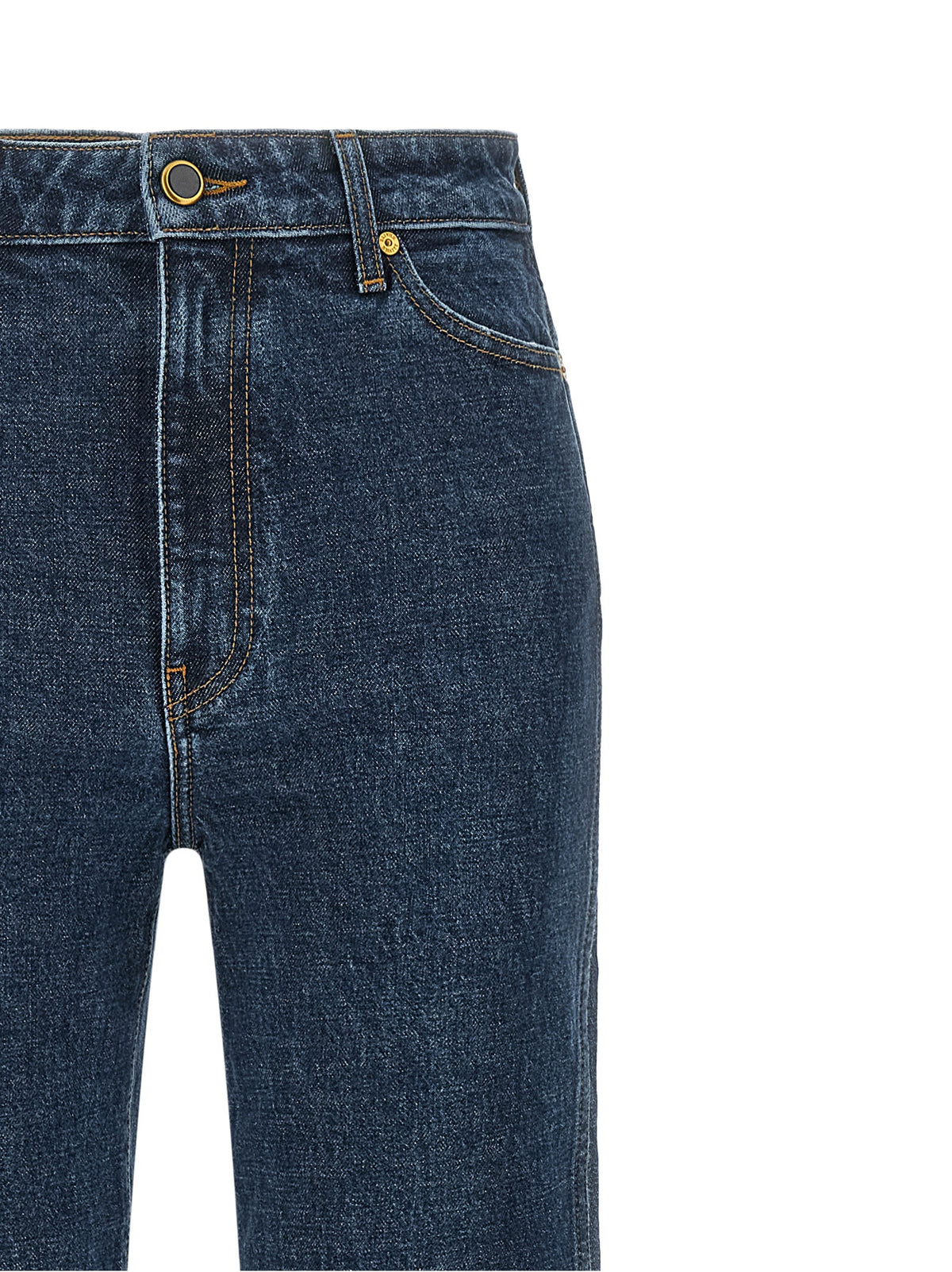 Khaite Blue Cotton Straight-Leg Jeans