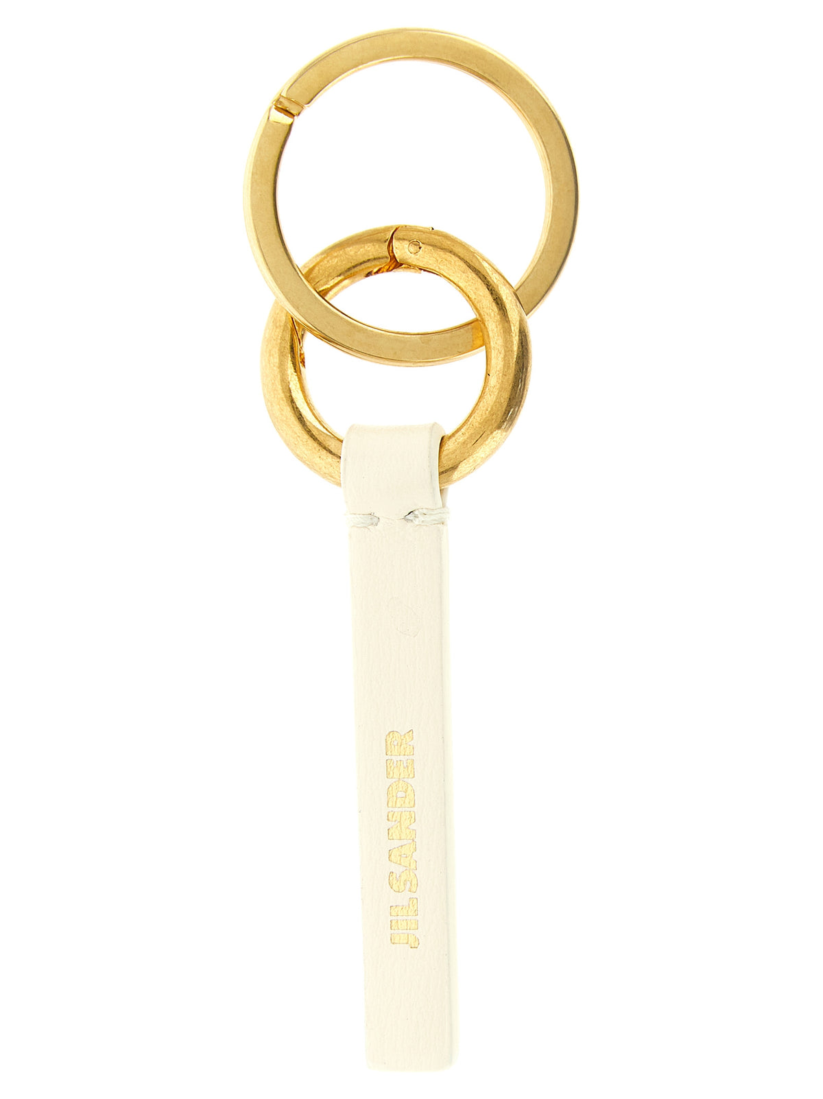 Jil Sander White Calfskin Keychain