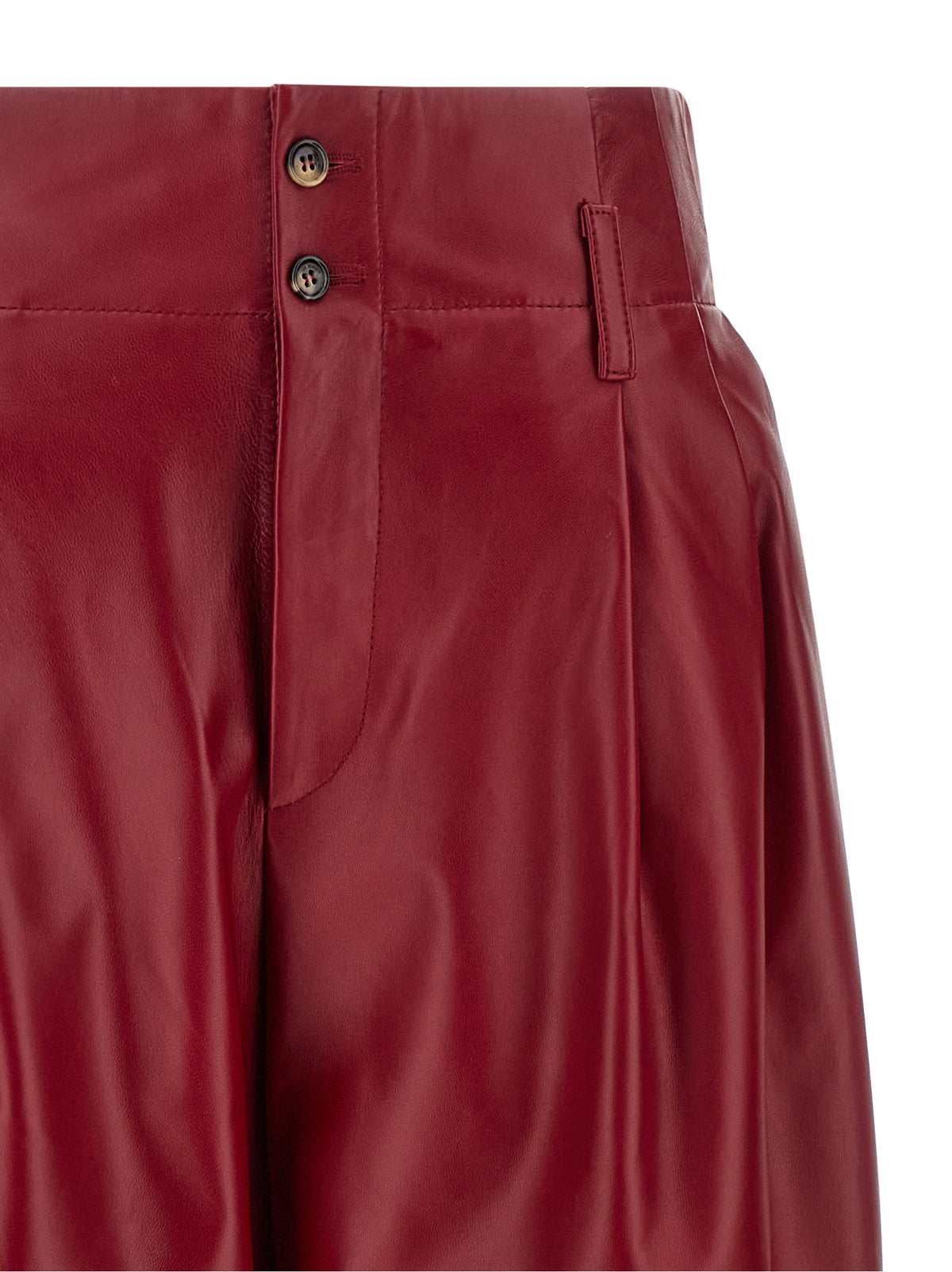 Alberta Ferretti Red Leather Pants