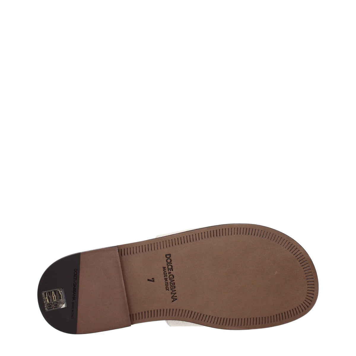 Dolce & Gabbana Beige Fabric Slippers