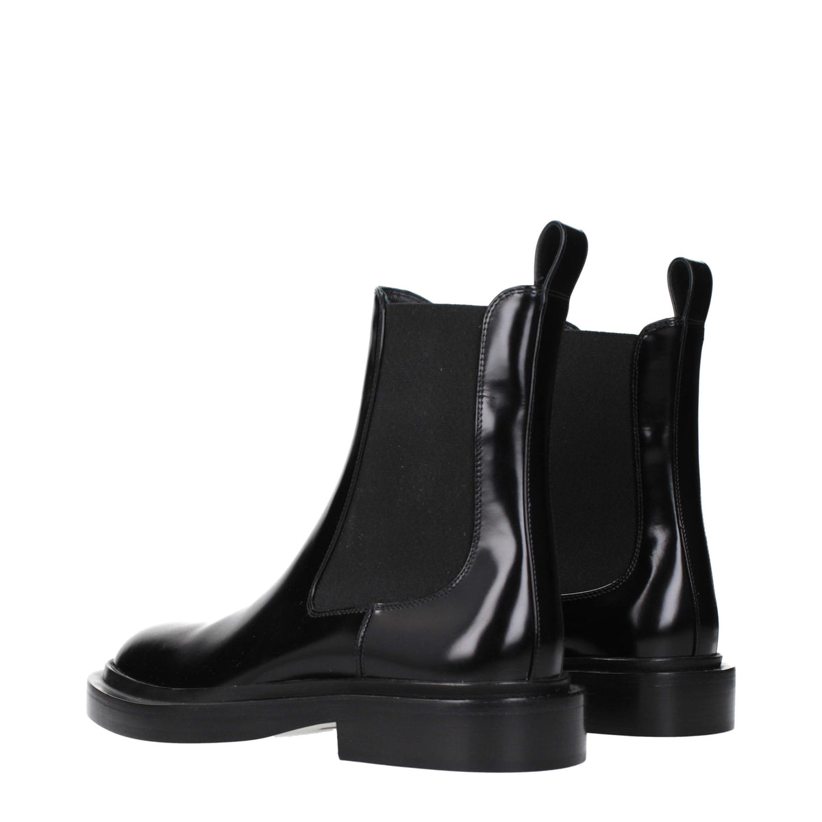 Jil Sander Black Leather Ankle Boots