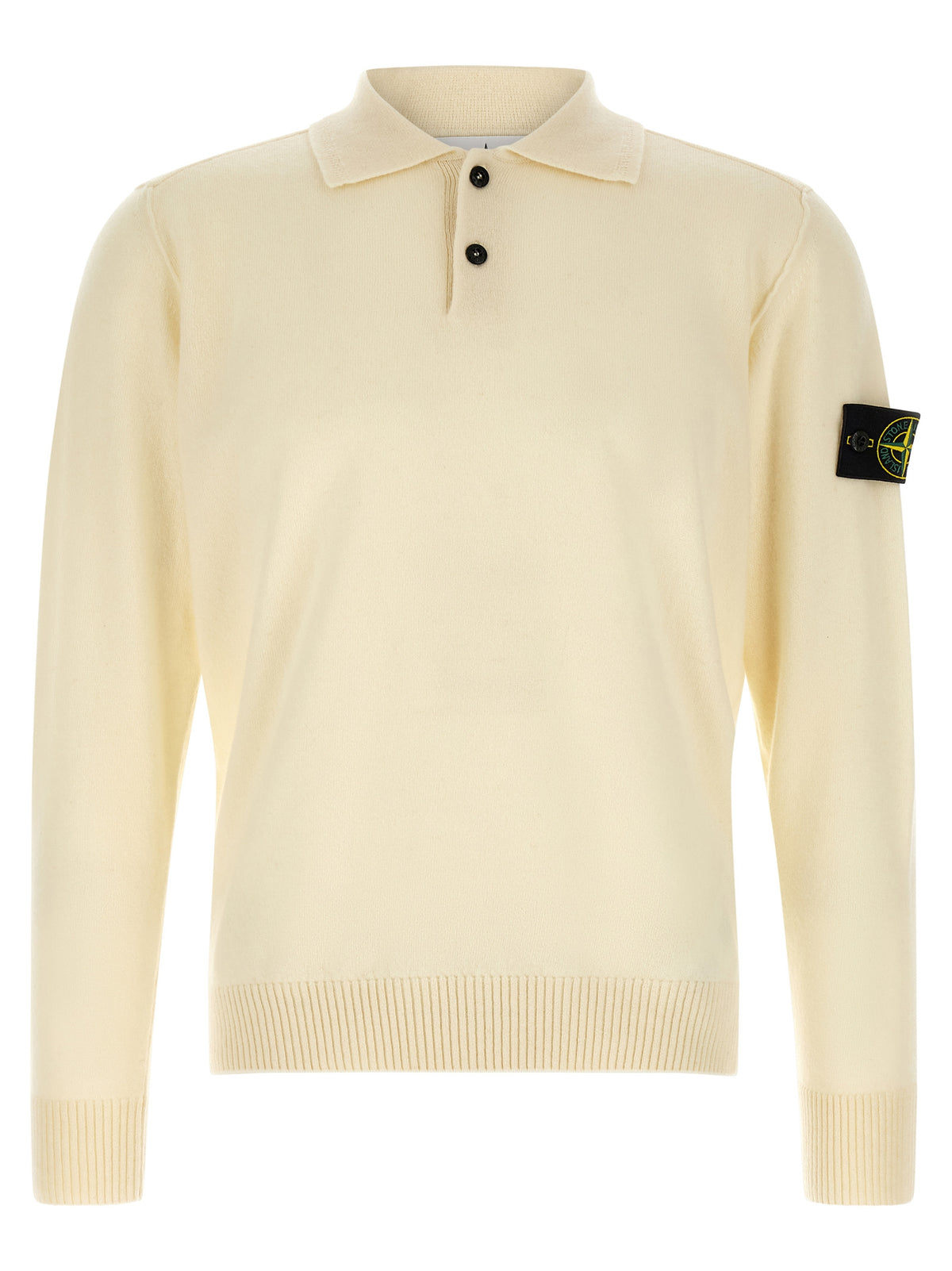 Stone Island White Virgin Wool Cardigan