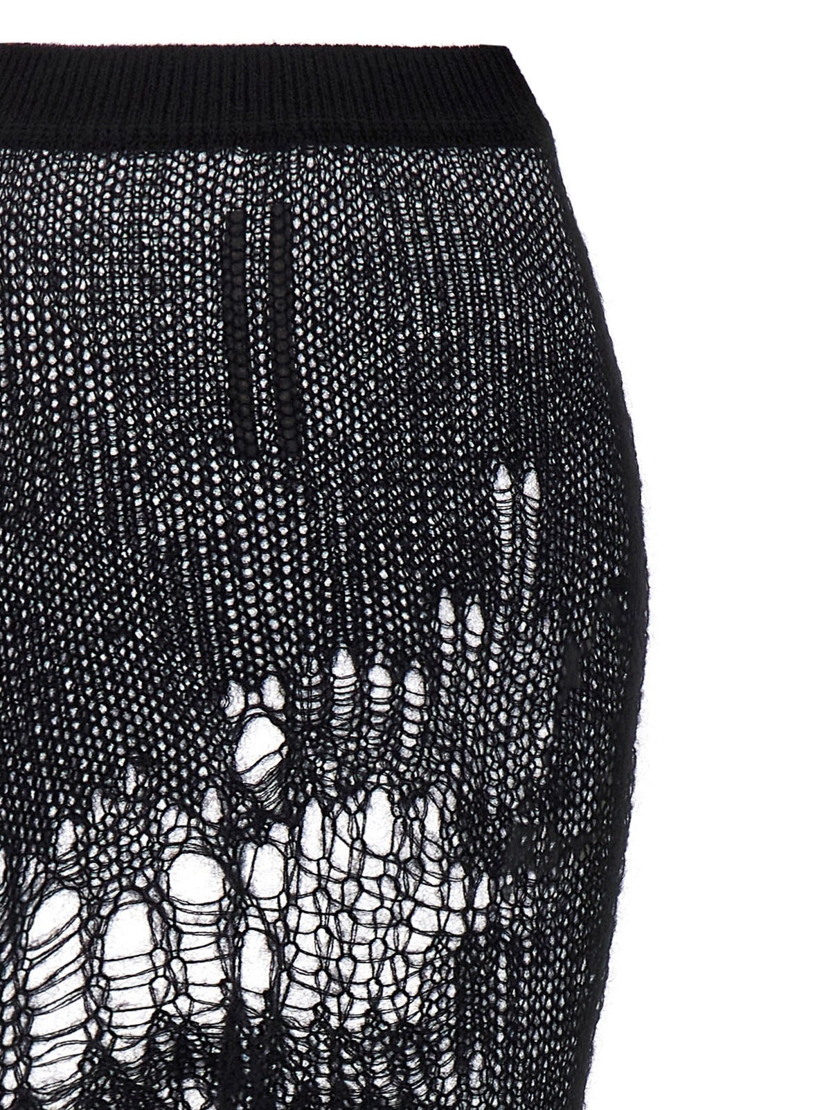 Rick Owens Black Nylon Mini Skirt