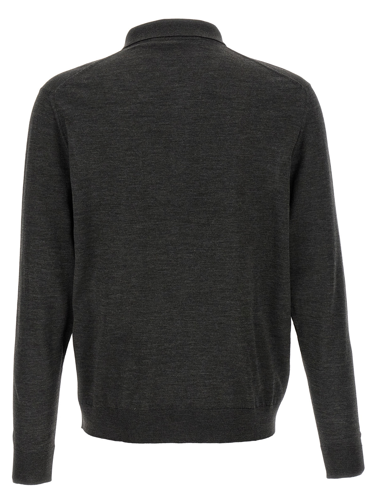 Kiton Gray Wool Polo Shirt