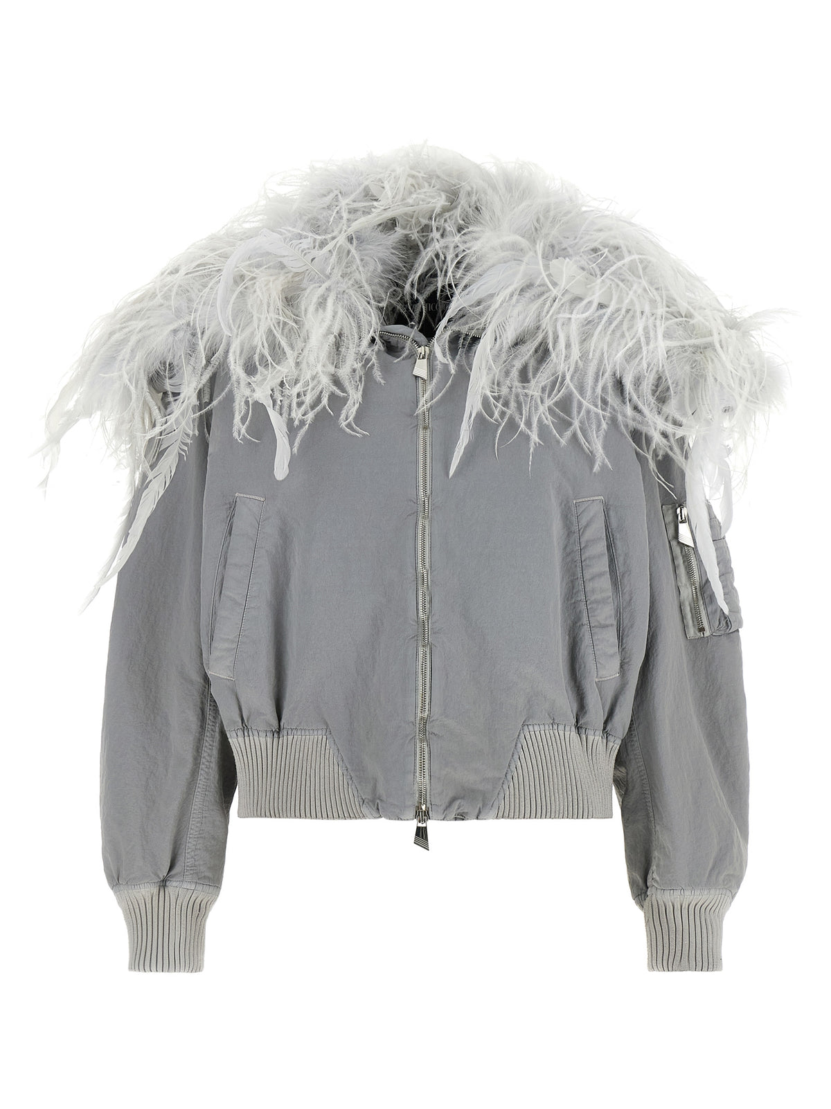 The Attico Gray Polyamide Bomber