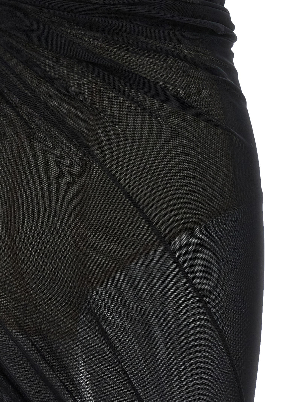The Attico Black Polyamide Midi Dress
