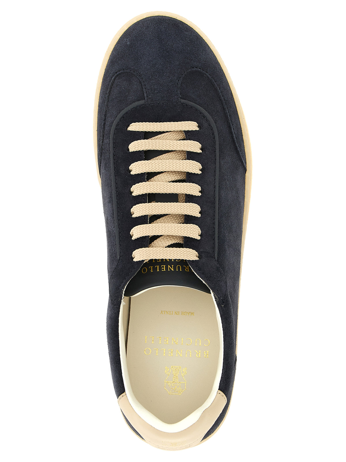 Brunello Cucinelli Blue Calfskin Low Top Sneakers