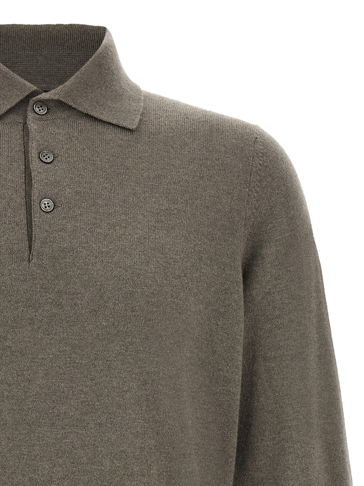 Brunello Cucinelli Bicolor Cashmere Polo Shirt