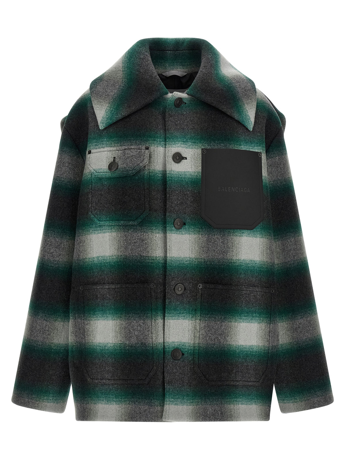 Balenciaga Bicolor Wool Full-Length Jacket
